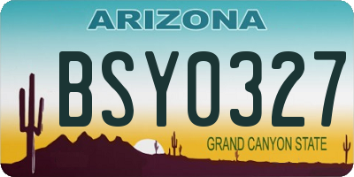 AZ license plate BSY0327