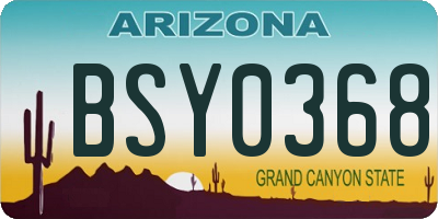 AZ license plate BSY0368