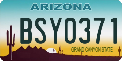 AZ license plate BSY0371