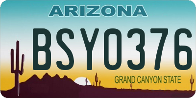 AZ license plate BSY0376