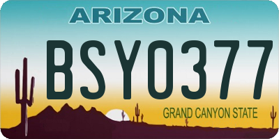 AZ license plate BSY0377