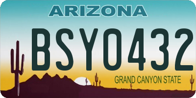 AZ license plate BSY0432