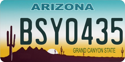 AZ license plate BSY0435