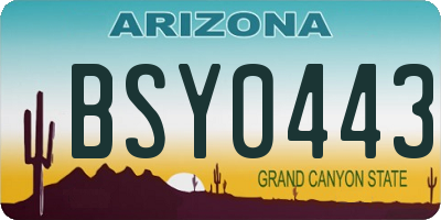 AZ license plate BSY0443