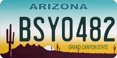 AZ license plate BSY0482