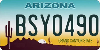 AZ license plate BSY0490