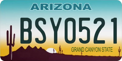 AZ license plate BSY0521
