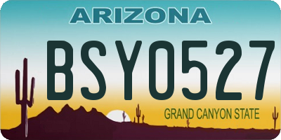 AZ license plate BSY0527