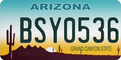 AZ license plate BSY0536