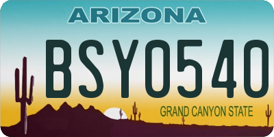 AZ license plate BSY0540