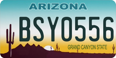 AZ license plate BSY0556