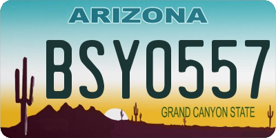AZ license plate BSY0557