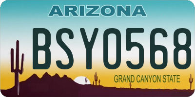 AZ license plate BSY0568