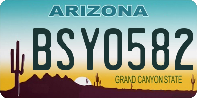 AZ license plate BSY0582