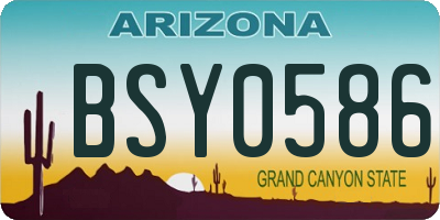 AZ license plate BSY0586