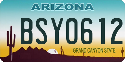 AZ license plate BSY0612