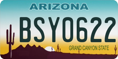 AZ license plate BSY0622