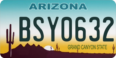 AZ license plate BSY0632