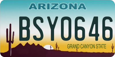 AZ license plate BSY0646