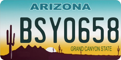 AZ license plate BSY0658