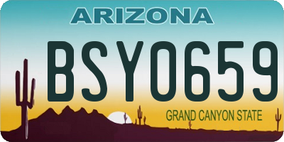 AZ license plate BSY0659