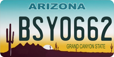 AZ license plate BSY0662