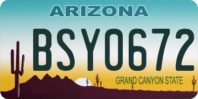 AZ license plate BSY0672