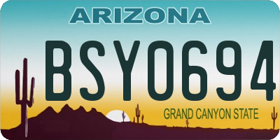 AZ license plate BSY0694