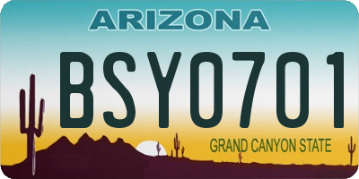 AZ license plate BSY0701