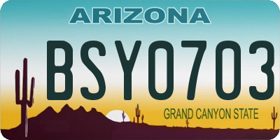 AZ license plate BSY0703