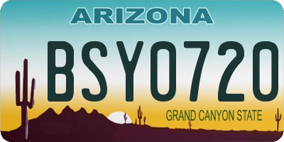 AZ license plate BSY0720