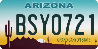 AZ license plate BSY0721