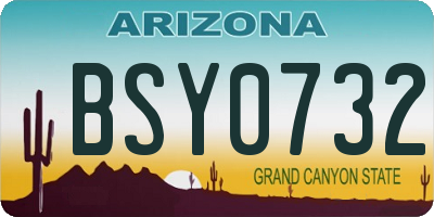 AZ license plate BSY0732