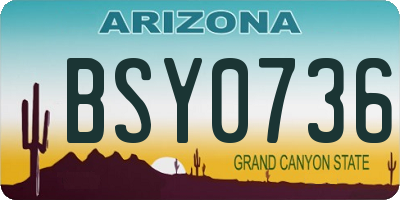 AZ license plate BSY0736