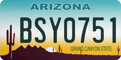 AZ license plate BSY0751
