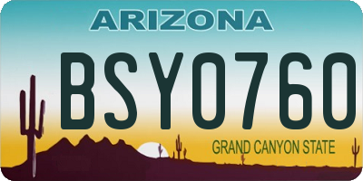 AZ license plate BSY0760