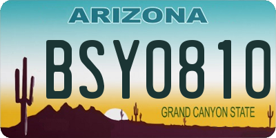 AZ license plate BSY0810