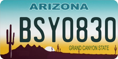 AZ license plate BSY0830