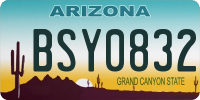 AZ license plate BSY0832