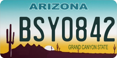 AZ license plate BSY0842