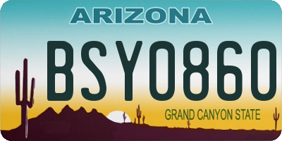 AZ license plate BSY0860