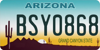 AZ license plate BSY0868
