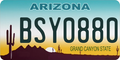 AZ license plate BSY0880