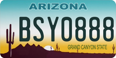 AZ license plate BSY0888