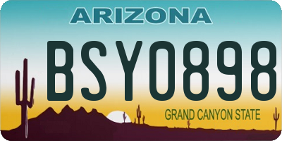 AZ license plate BSY0898