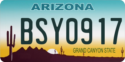AZ license plate BSY0917