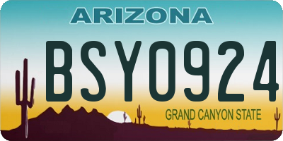 AZ license plate BSY0924