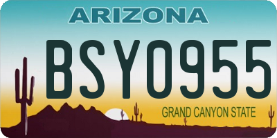 AZ license plate BSY0955