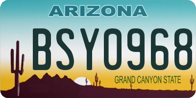 AZ license plate BSY0968