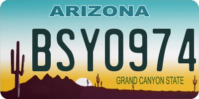 AZ license plate BSY0974